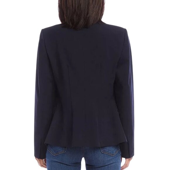 Karen Kane Fitted Blazer in Navy with Decorative Crest Buttons – Size L - Picture 10 of 13